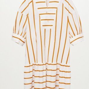 *NWT $79! Mango Cotton Tan Striped Dress!